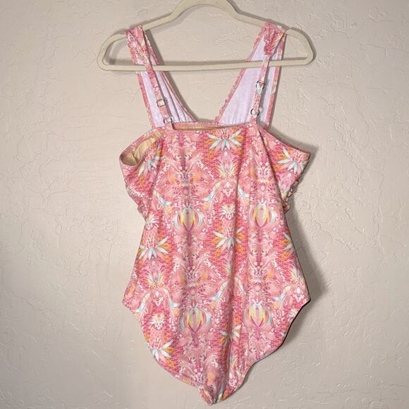 Talbots cabana life tummy control full coverage pinktropical pinapple one piece - Picture 6 of 9